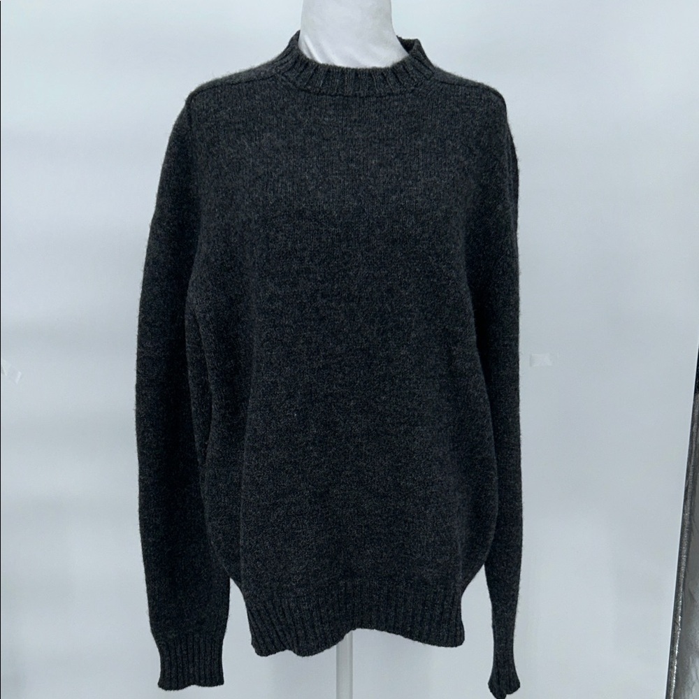 Alan Paine Vintage Shetland Wool Crewneck Sweater Gray Size 42 Made England - Picture 3 of 11